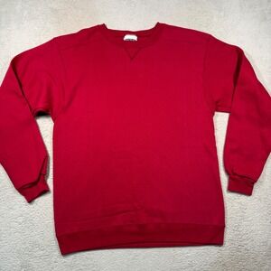 Vintage 90s Lee Heavyweight Sweatshirt M Red Blank‎ V-Stitch Made in USA NWOT